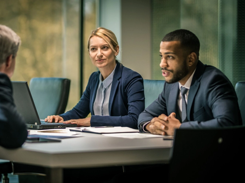 Business team in a meeting.